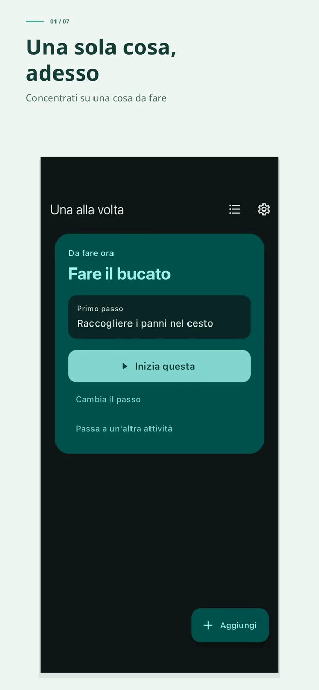 Una sola cosa per ora. Riduci le cose da fare a una